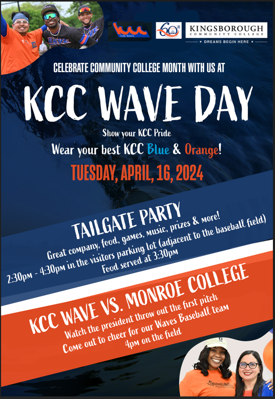 KCC WAVE DAY- Show Your KCC Spirit - Tuesday, April 16th