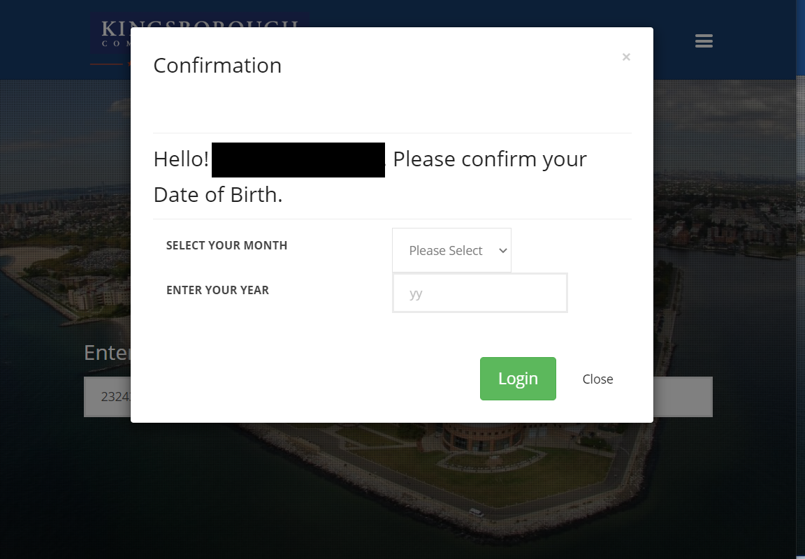 Confirm Date of Birth