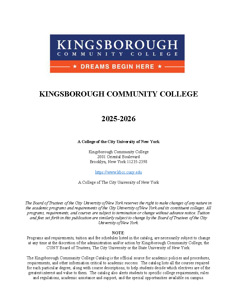 KCC Catalog 2025-2026 Cover