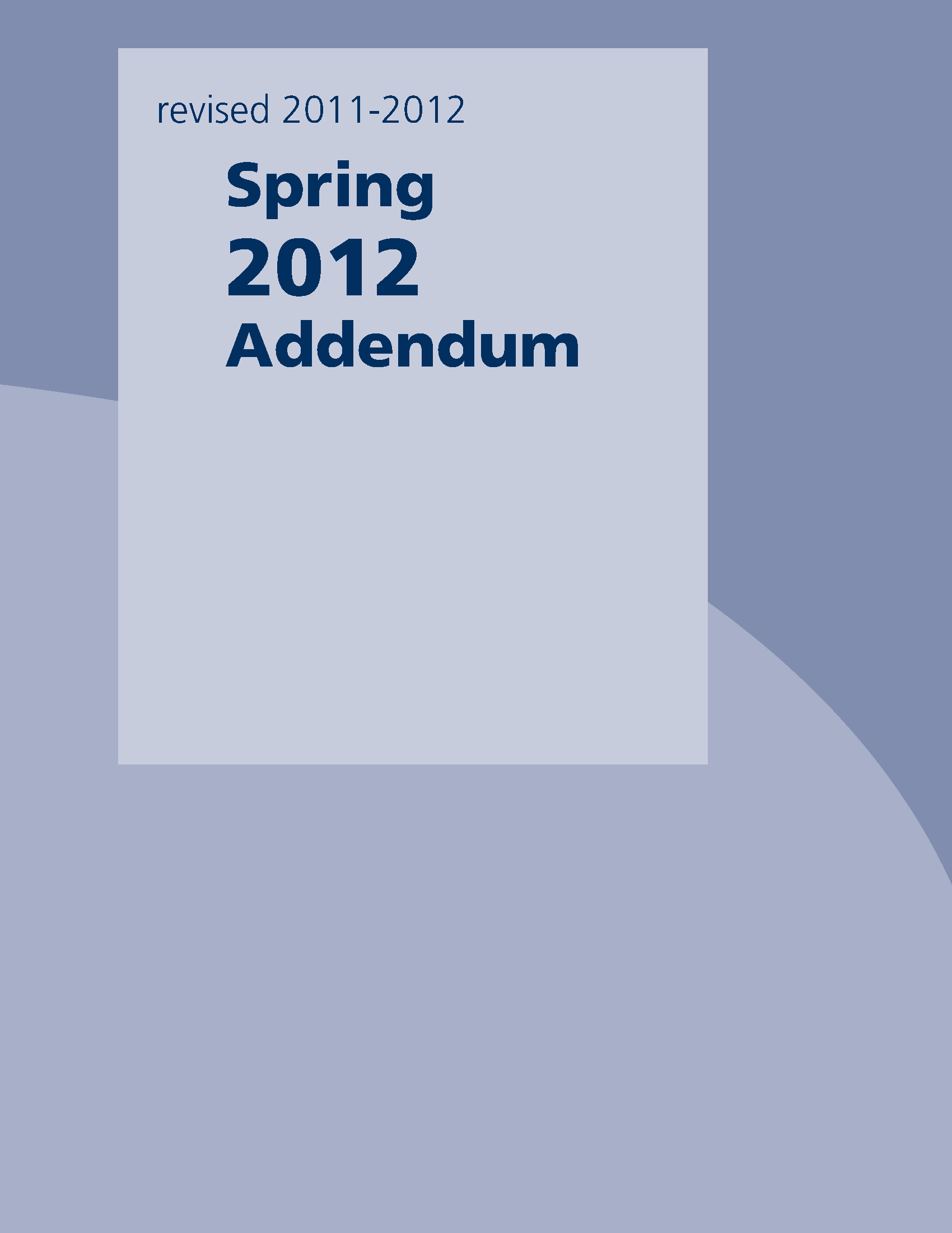 KCC Catalog 2012 Addendum Cover