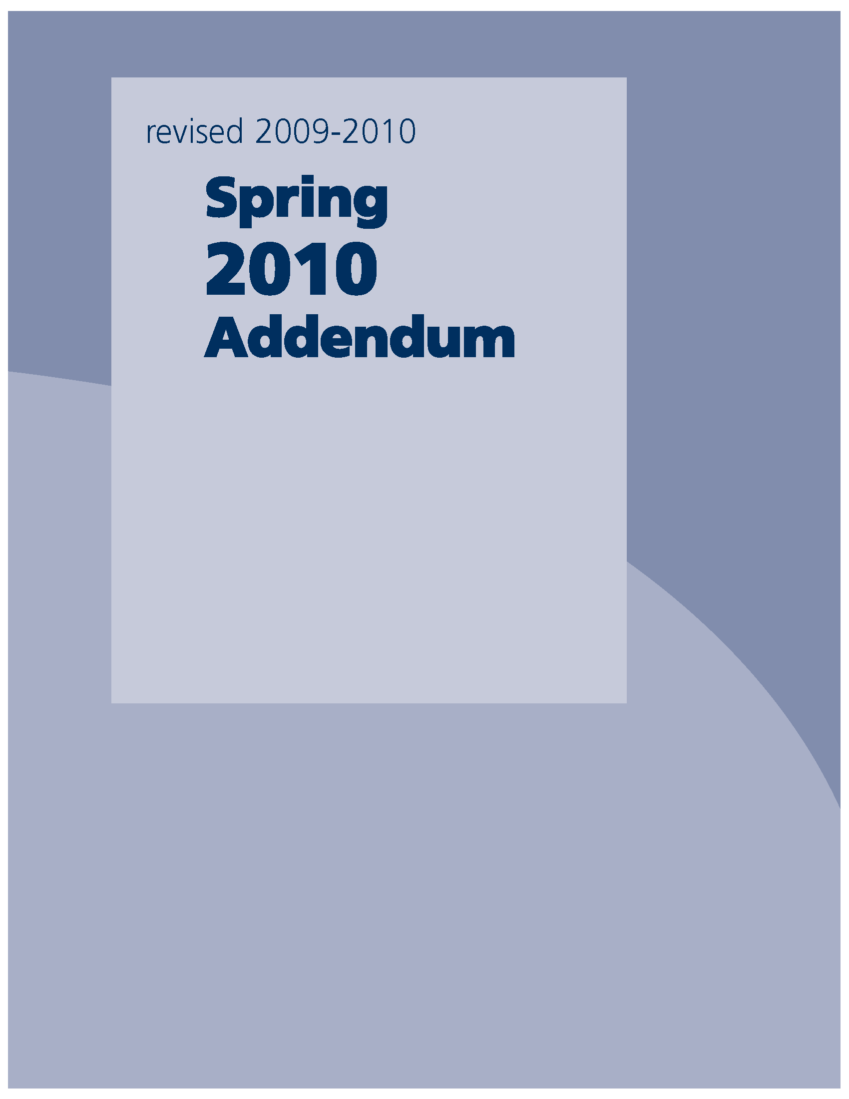 KCC Catalog 2010 Addendum Cover