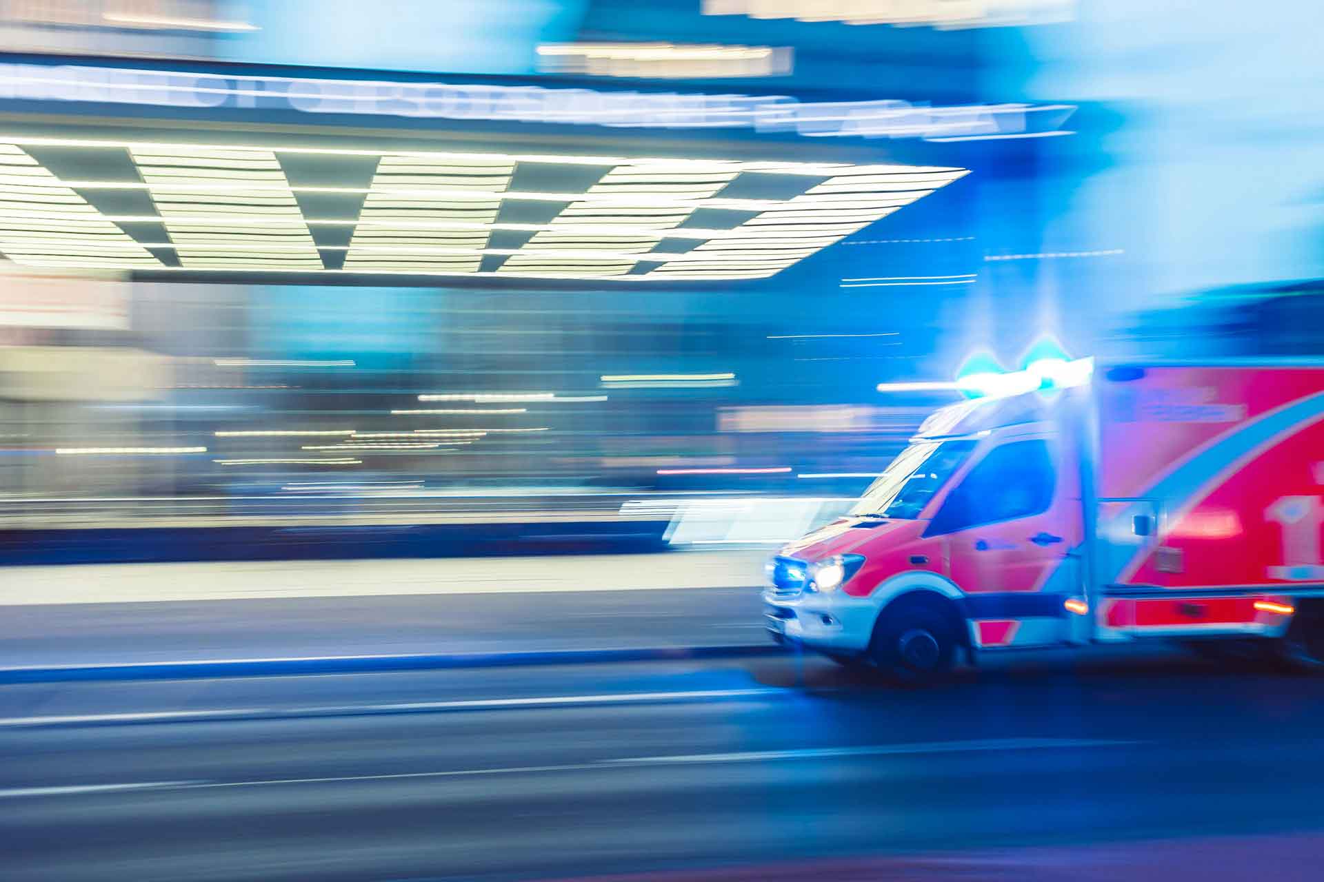 Ambulance moving fast