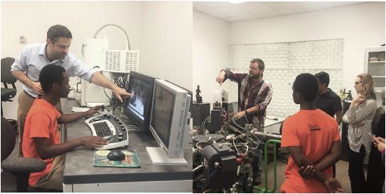 Students at research facility