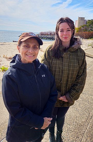 Biology professor, Dr. Mary Ortiz, and biology major Isabelle Caffero 