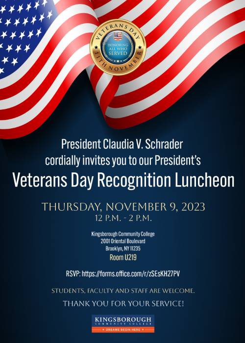 President for a Veterans Day Recognition Luncheon to Honor our Veterans